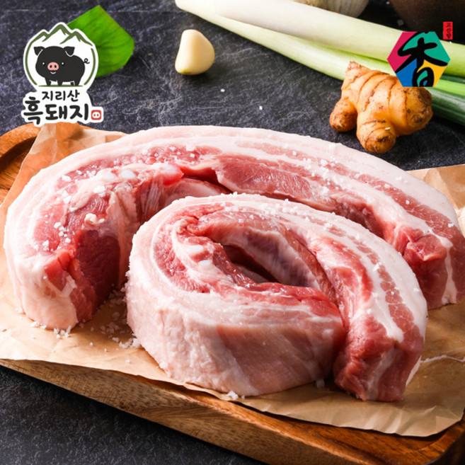 고산농협 지리산흑돼지 냉장육 수육용 삼겹살, 500g, 2개