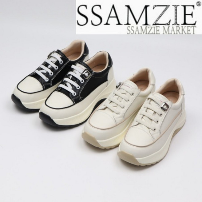 신발통 쌈지 여성용 발편한 고무끈 가죽 키높이 슬립온 스니커즈 단화 운동화