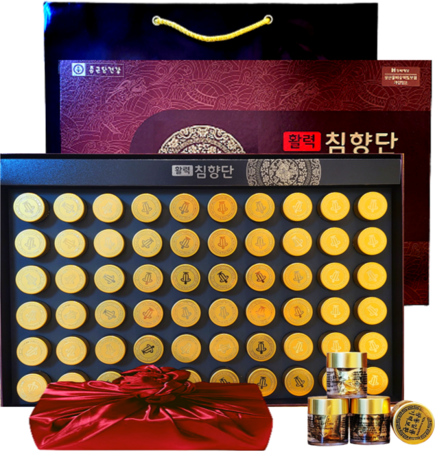 종근당 침향단 침향환 60환(2개월) 250g+침향 녹용 홍삼 15가지 전통원료 부모님 추석 명절 선물세트.(보자기포함) 1개, 250g