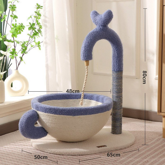고양이 집 둥지 네스트 스크래칭보드 컵 반려동물 침대, 8kg 내체형 적합, 파란 컵  시잘 커피 추출기