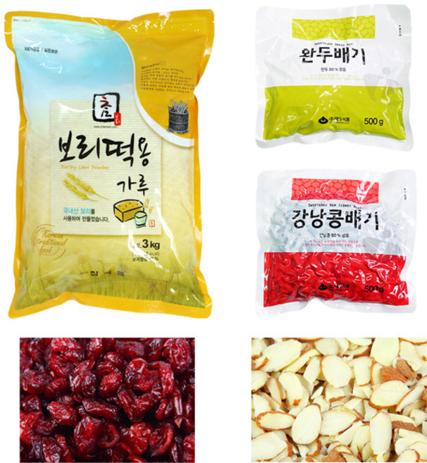 보리술빵 만들기세트 (보리떡용가루+콩배기2+아몬드+크랜베리), 4.45kg, 1세트