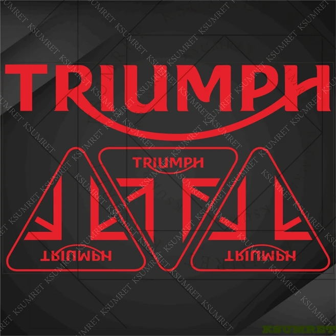 Triumph 오토바이 스티커 데칼 로고 탱크 엠블럼 스크램블러 보버 트윈, 09 Red