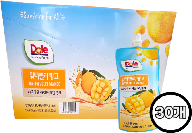 돌 워터 젤리 망고, 130ml, 30개