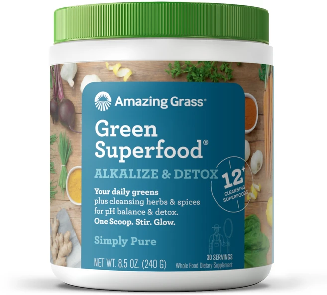 어메이징그라스 그린 슈퍼푸드 알카라이즈 & 디톡스 드링크 파우더, 240g, 1개 - 쿠팡