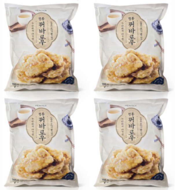 피코크 정통꿔바로우 4팩, 4개, 500g
