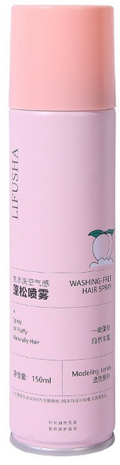 LIFUSHA 乾洗髮噴霧, 1個, 01.免水洗蓬鬆噴霧 150ml粉鐵罐