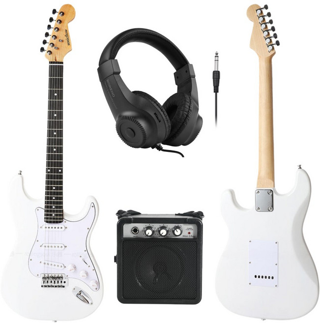 소닉플로 일렉기타 입문용 세트 학생용 초보용 전자기타, 화이트, 1개