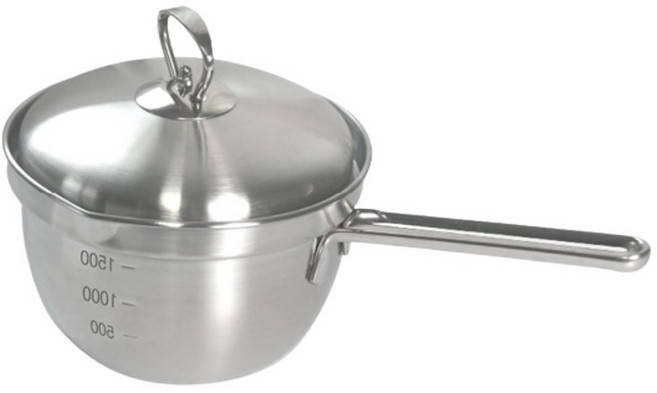 리빙글로리 국산 인덕션겸용 계량 스텐 편수냄비 18cm 라면냄비 눈금, 1개