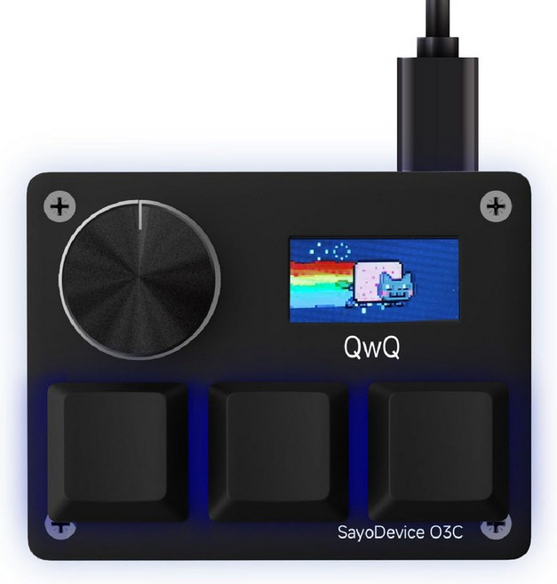 SAYODEVICE O3C 래피드 트리거 홀 효과 키보드 자기 선형 스위치가 있는 OSU 및 지오메트리 대시 리듬 게임 매크로 키패드블랙 아우테무 핑크 스위치에 적합합니다, Black, Outemu Pink Switch