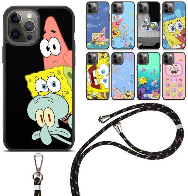스폰지밥 스트랩 케이스 A15 A16 A24 A26 A35 A36 A55 A56 와이드8 S25엣지 아이폰16E