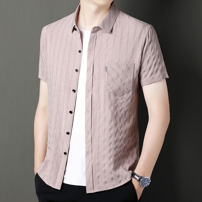 해피유통 남성 봄 가을 긴팔 셔츠 루즈핏 면 마 셔츠 jhlyt