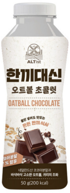 알티스트 한끼대신 오트볼 초콜릿 쉐이크, 50g, 24개