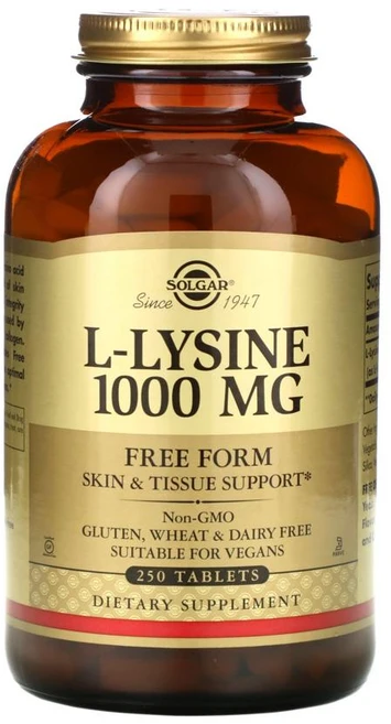 Solgar L-Lysine 솔가 엘 라이신 1000mg 250정, 1개 - 쿠팡