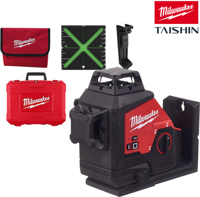 밀워키 충전레이저 레벨기 베어툴 12V M12 3PL-0C, 1개