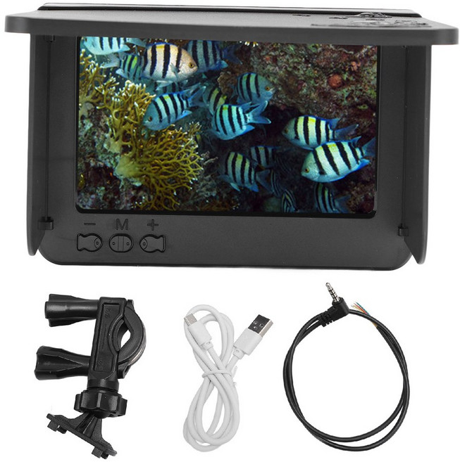 어군탐지기 디스플레이 화면 낚시 카메라 대부분의 수중 카메라용 3면 선바이저가 있는 조정 가능한 백라이트, Black, 1개