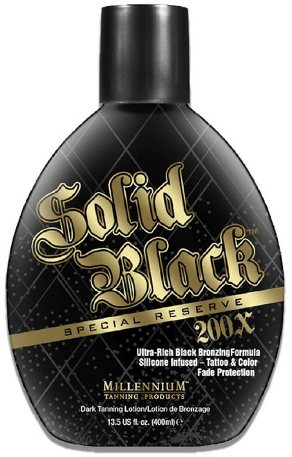 Millenium Tanning Millennium SOLID BLACK Special Reserve 200X 밀레니엄 태닝 솔리드 블랙 다크 태닝로션 400ml, 1개