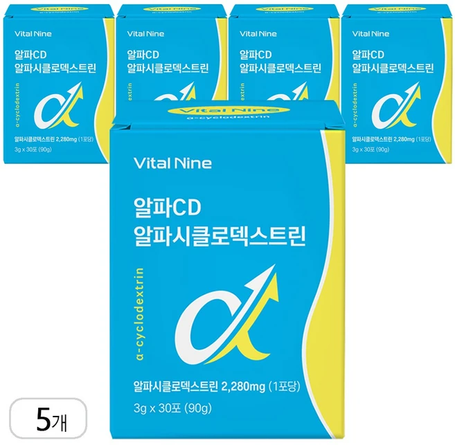 바이오헬스센터 바이탈나인 알파CD 알파시클로덱스트린 바이 식약처 인증, 60회분, 5개 - 쿠팡