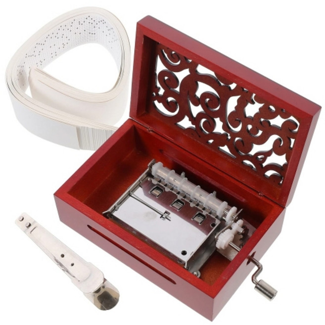 수동 오르골 원목 클래식 뮤직박스 풀 세트 - 30노트 작곡형 - 펀치 악보 포함