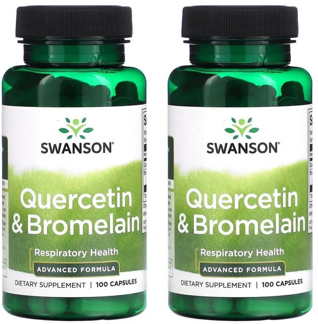 Swanson Quercetin & Bromelain 스완슨 퀘르세틴 앤 브로멜라인 100캡슐 2팩, 2개, 100정 - 쿠팡