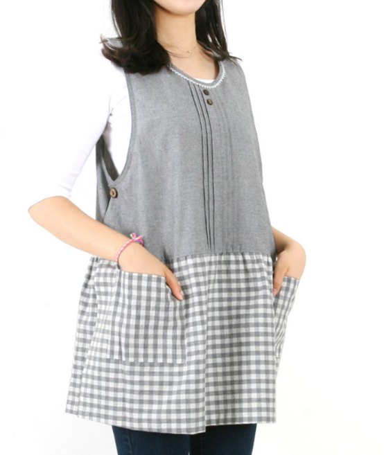 라라 앞치마 국산 고급 해지 면 예쁜 원피스 에이프런 어린이집 보육 교사 선생님 실습 아이돌보미 앞치마 린다스 에이프런샵, 1개, 라이트