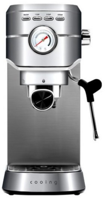 쿠잉전자 2 in 1 프리미엄 에스프레소 커피머신, ECM-1300S(실버컬러)