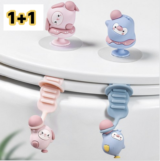 리브온 변기 커버 손잡이 2P 세트 실리콘 위생 리프터, 혼합 색상