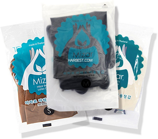 미자르 라텍스 미용장갑 10개입, 블랙, 중(M), 10개