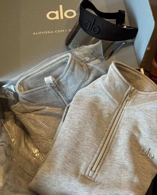 알로요가 아콜레이드 남성 알로 반바지 아이보리 후디 스웨트팬츠 요가 반집업 로고 풀오버