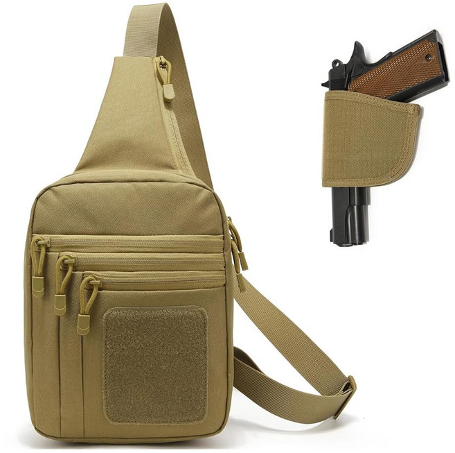 SXJWISS 전술 슬링 가슴 가방 총기 홀더 EDC 숄더 크로스바디 캐주얼 팩 포함 캐리어 가방 숨기기