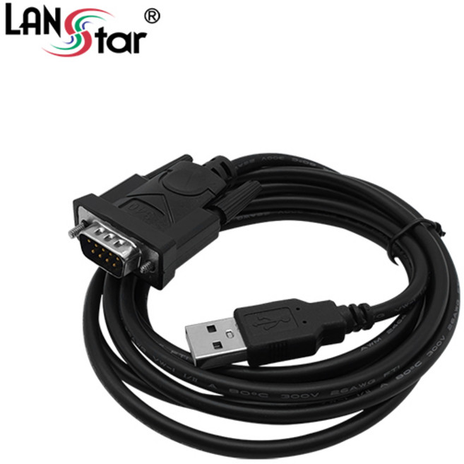 랜스타 LS-RS200CN USB to RS232C 시리얼 컨버터 FTDI FT232 칩셋, 리빙믹스 USB 케이블형 시리얼 to 1.8M 컨버터