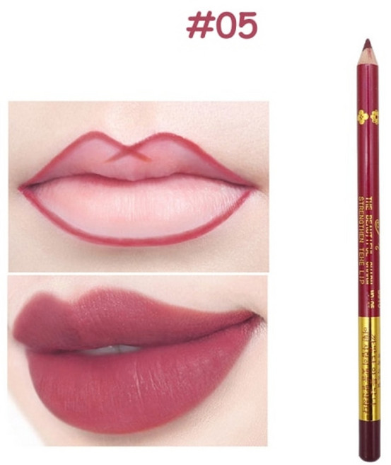 립글로즈 립틴트 립밤 립라이너 잘 지워지지 않는 착색 타투 립스틱 틴트 1pc 방수 매트 립 라인 펜 입술 아이 라이너 블러쉬 메이크업 롱래스팅 문신 스케치 염료 라이너 연필, 05, 1개