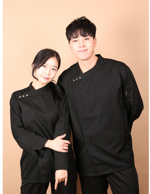 고급 긴팔 조리복 쉐프복 히든버튼 메쉬 한식 중식 일식 제과제빵