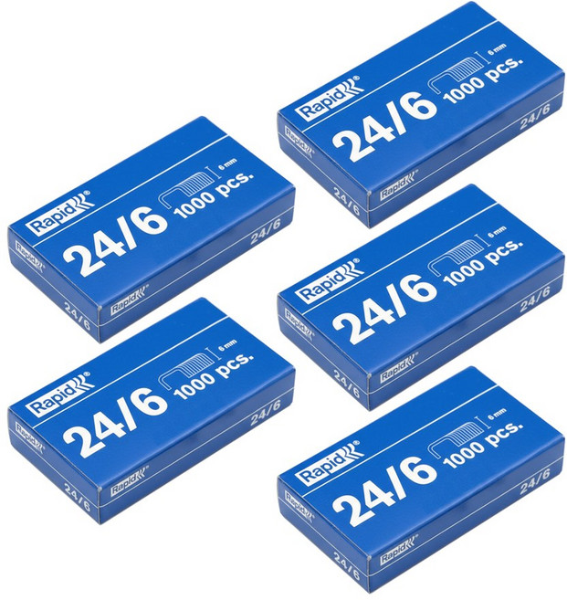 라피드 스테이플 심 24/6 (1000 pcs), 5개, 3호침