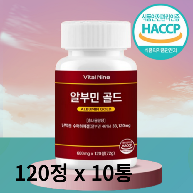 알부민 먹는 알부민 식약청인증 HACCP 알부민정, 10개, 120정