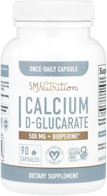 SMNutrition 칼슘 d-글루카레이트 + BioPerine® 캡슐 90정, SMNutrition칼슘d글루카레이트BioPerine캡, 1개 - 쿠팡