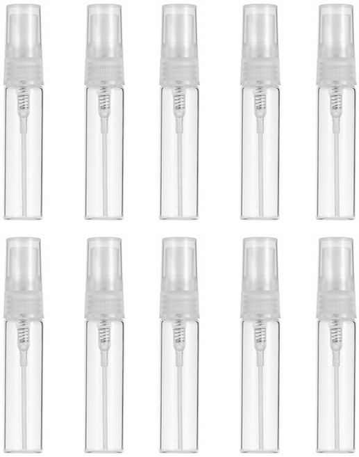 휴대용 유리 스프레이 공병 향수 화장품 샘플 용기 미니 디스펜서, 10개, 투명5ml