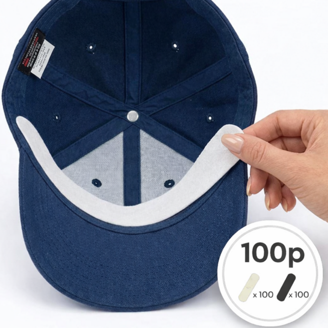 제이티 모자 땀흡수 오염방지 패드, 100개, 블랙