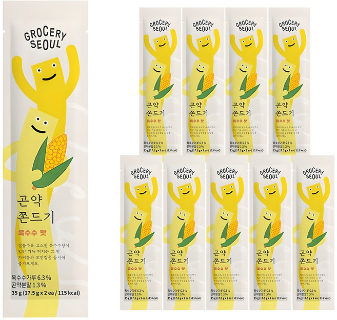 그로서리서울 곤약쫀드기 옥수수맛, 35g, 10개