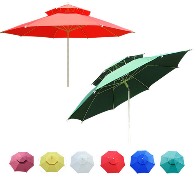 모벵스턴 2층 8각 UV차단 특대형 통풍 파라솔 + 파우치, 그린, 대형(220cm) 파라솔 일반형