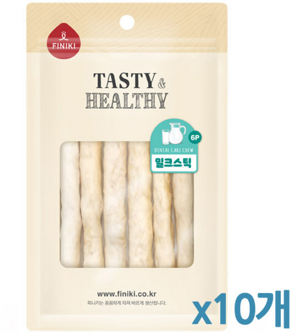 피니키 밀크스틱 강아지껌, 10개, 밀크 스틱 6P