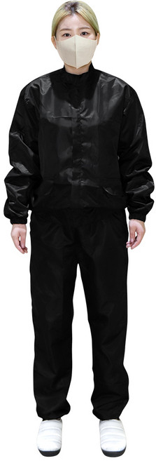 5H 방진복 긴팔 일반형 정전기방진복 방역복 정비복 작업복 방제복 공업용필수품, 1개, 블랙(BK)