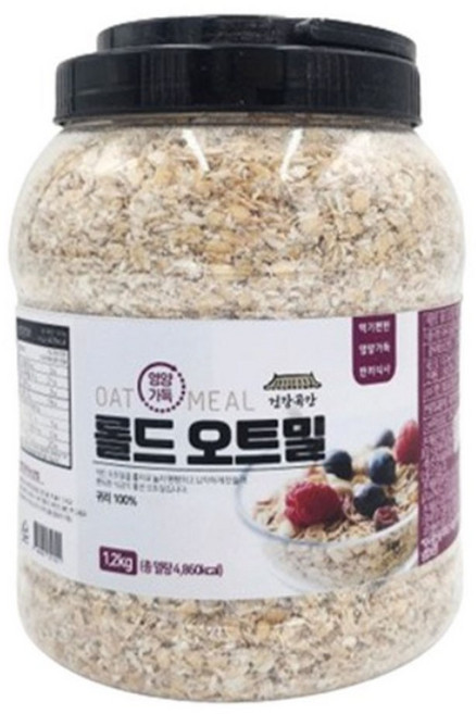 건강곡간 영양가득 롤드오트밀 통, 2kg, 1개