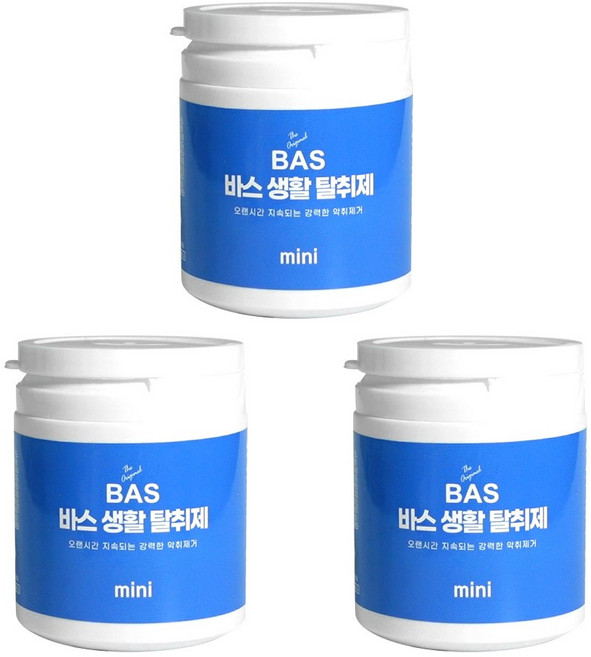 BAS 차량용 생활 탈취제 미니 베이비파우더향, 150g, 3개