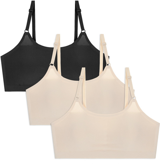 엘라운지 심리스 메쉬 스트링 브라탑 3매