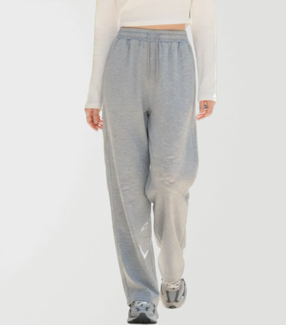 바이엘라 여성 트레이닝바지 와이드 츄리닝 바지 밴딩 팬츠