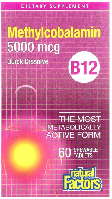 네츄럴펙터스 메틸코발라민 B12 5000mcg 츄어블 정제 60정, 상세페이지 참조, 1개 - 쿠팡