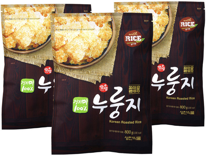 성찬식품 끓임용 누룽지 800gx3개입 1박스, 800g