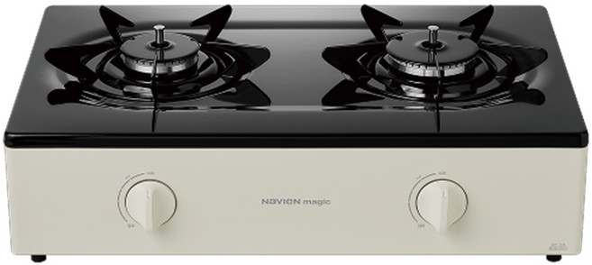 나비엔매직 가스레인지 2구 아이보리 미세화력조절 원터치점화, LNG, GRF-1032ND(아이보리)