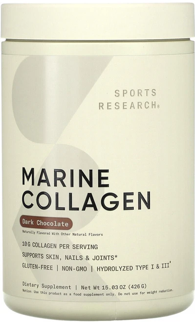 스포츠리서치 마린 콜라겐 다크 초콜릿 맛, 1개, 426g - 쿠팡