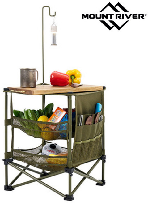 마운트리버 미니쉘5.0 미니 쉘프 캠핑선반, 카키